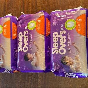 3 pack Sleep Overs Kids Overnight Diapers - Purple Packaging